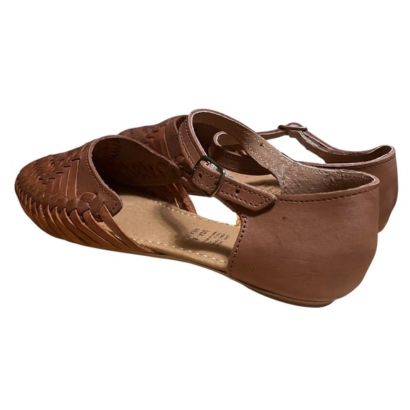 Mexican Huaraches Leather Handmade Woven Flats,‎ Sandals Woman's Sz 8 Brown - Picture 5 of 14